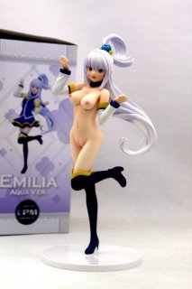 Original Figure Transform Re:Zero Emilia cos Aqua Ver. Naked Resin GK Model Collection Anime Action Figure