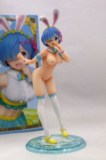 Original Figure Transform Re:Zero Rem RAM Bunny Happy Easter Ver.Naked Resin GK Model Collection Anime Action Figure