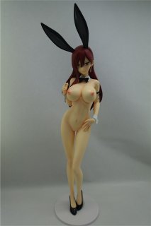 Japanese Anime Action Figures Fairy Tail - Erza Scarlet 1/4 Anime Bunny Girl Figure Naked Anime Figures