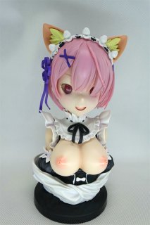 20CM Re:Zero Kara Hajimeru Isekai Seikatsu Ram Bust Of Cat ear Maid Original Figurine Transform Naked Model Collection Anime Figure Statues