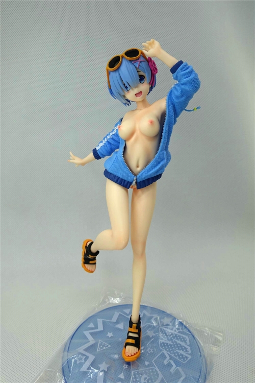 23CM Re:Zero Kara Hajimeru Isekai Seikatsu Rem Sporty Summer Original Figurine Transform Naked Collection Anime Figure