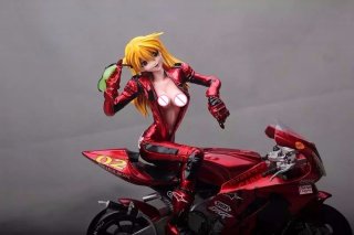 1/6 japanese anime action figures sexy naked Soryu Asuka Langley with motobike anime girl figure resin model figures