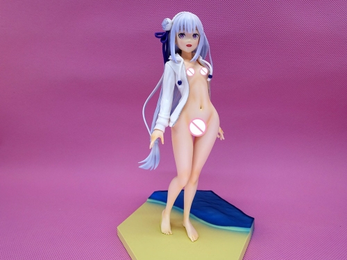 Japan anime sexy doll Re:Zero -Starting Life in Another World- Emilia 1/6 naked anime figures anime girl figure